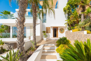 Entrance of a luxury villa in Ibiza