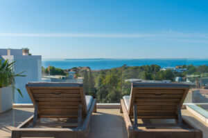 Sea view of a luxury villa in Ibiza